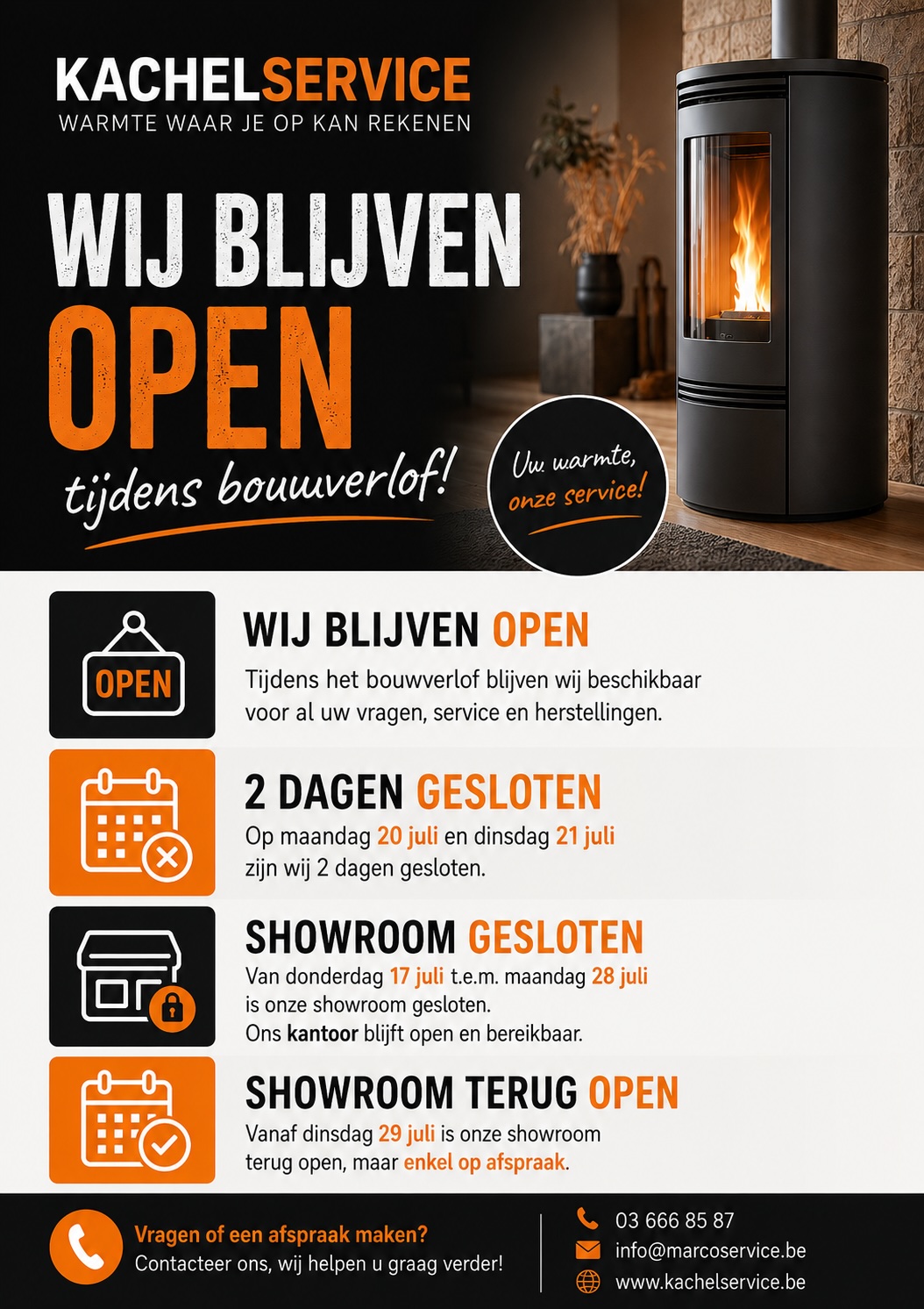 Open tijdens bouwverlof